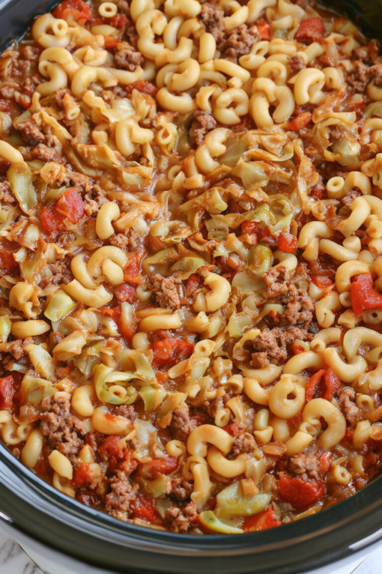 Slow Cooker Poor Man Cabbage and Macaroni 1