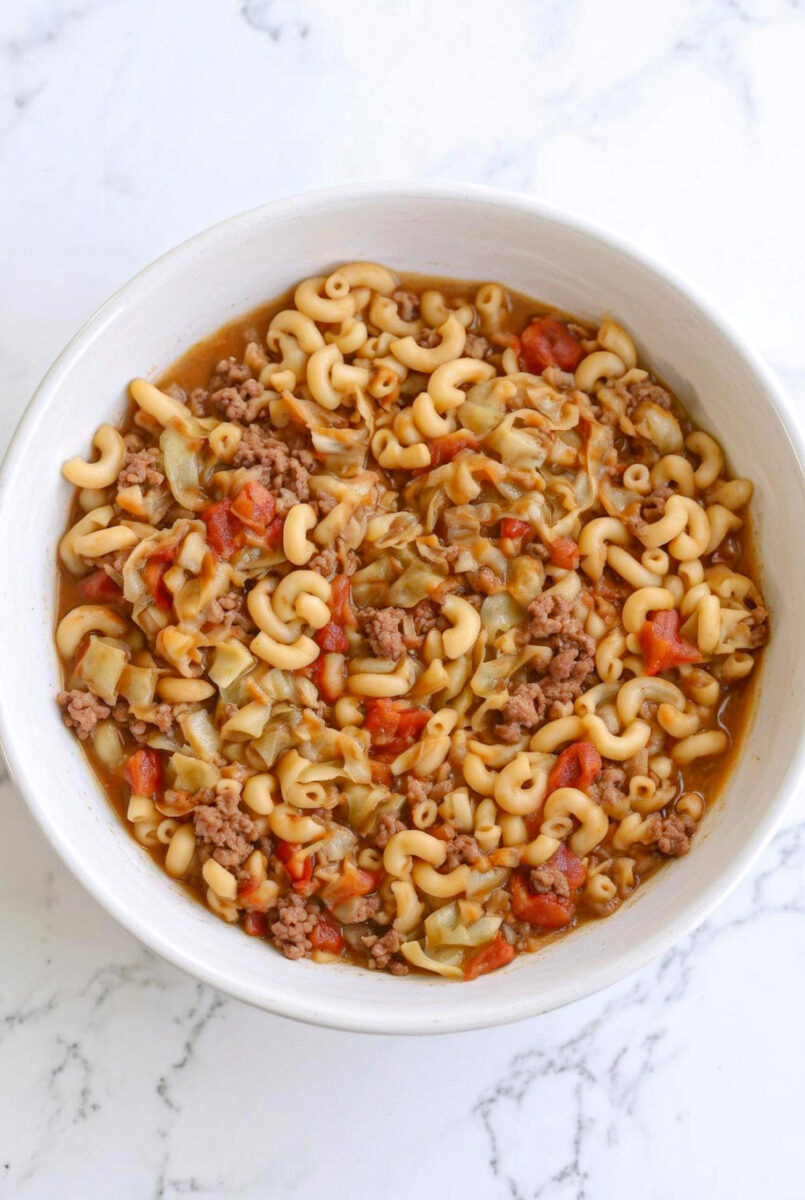 Slow Cooker Poor Man Cabbage and Macaroni 4