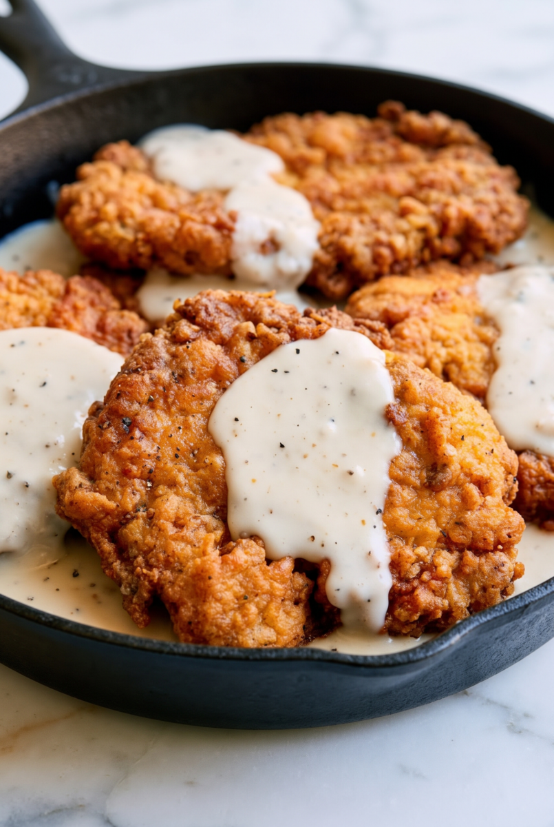 Southern Chicken Fried Steak with Gravy 2 1