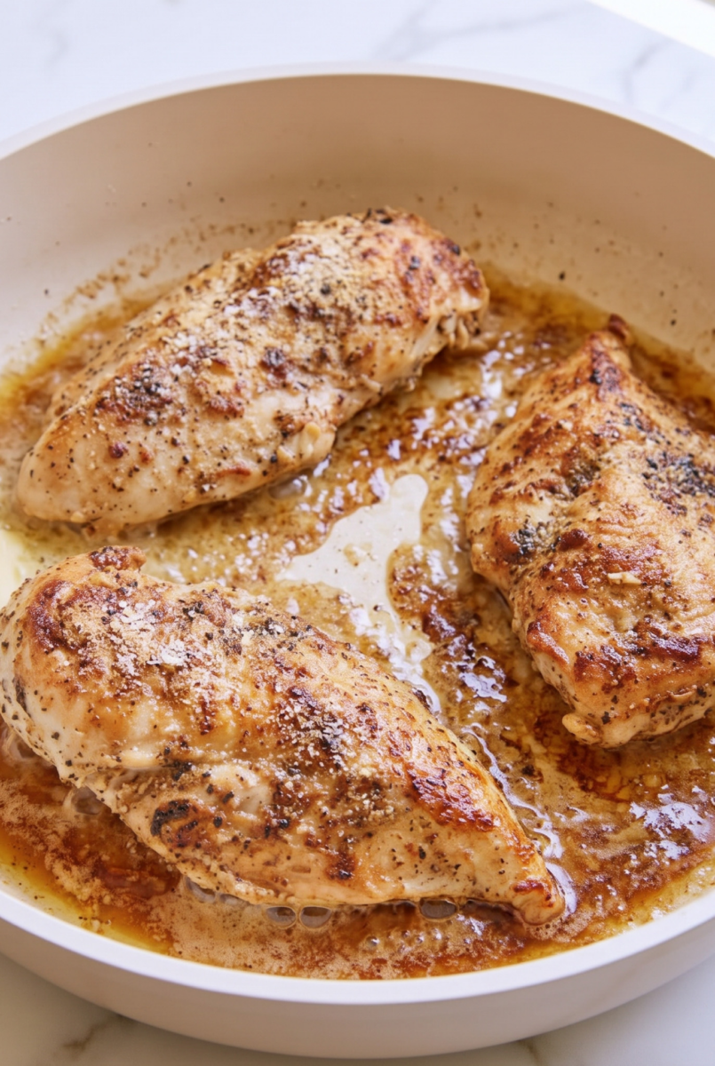 Easy One-Pan Buttery Chicken and Noodles 4 skillet filled with buttery chicken and noodles ip1